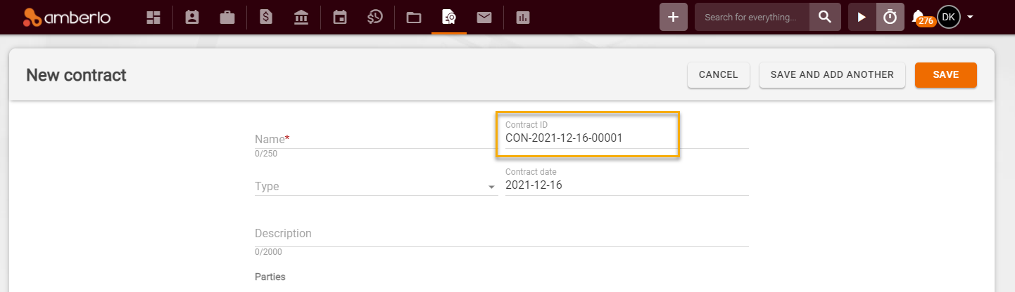 How to set Contracts Numbering Settings?