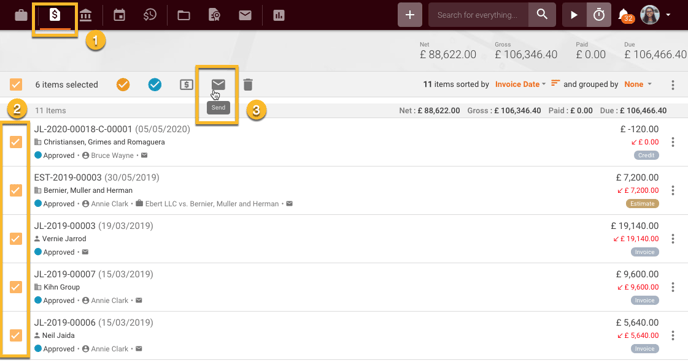 Bulk send invoices 1