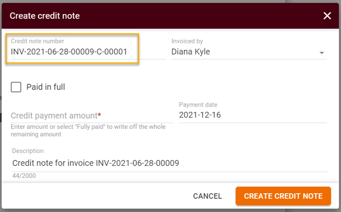 Credit Notes numbering formula2