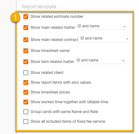 Default EstimateReport Template Settings2