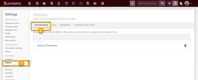 How to Add, Edit or Remove Matters Custom fields1