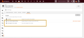 How to enable and use Budget for Matter or Client 15