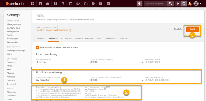 How to set Invoices Settings5