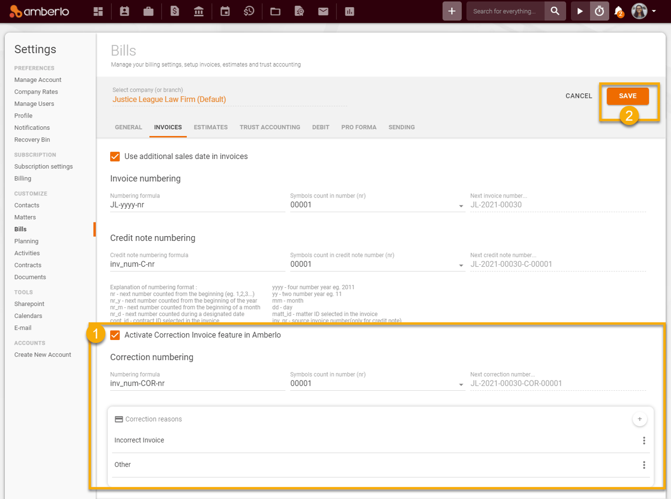 How to set Invoices Settings?