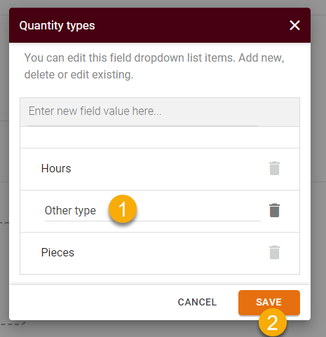 How to set, change or remove Quantity types for Bills3