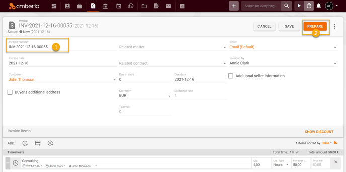 Invoices numbering formula3