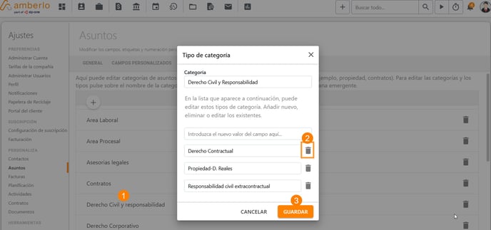 Cómo Añadir, Eliminar o Editar Categorías y Tipos de Asuntos_5