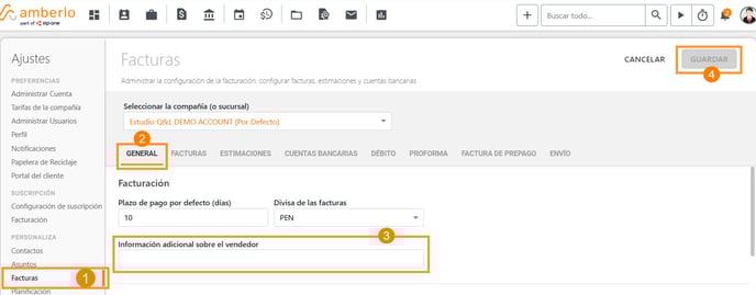 Cómo Configurar información Adicional del Vendedor para todas las Facturas_1