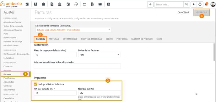 Cómo activar o desactivar la función Incluir IVA en las facturas_1