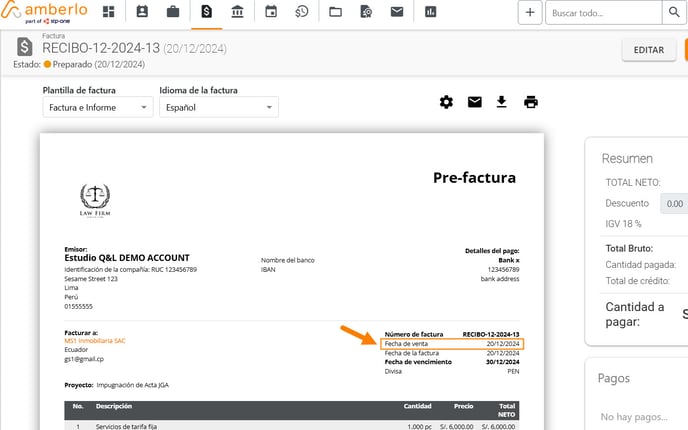 Cómo activar o desactivar la función Usar fecha de venta adicional en facturas_2