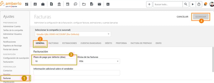 Cómo configurar el Plazo de Pago Predeterminado en las Facturas_1