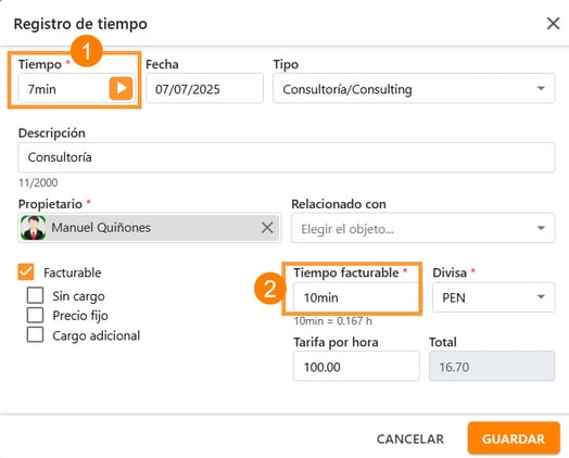 Cómo configurar el Redondeo de Tiempo para el tiempo facturable en Amberlo_2