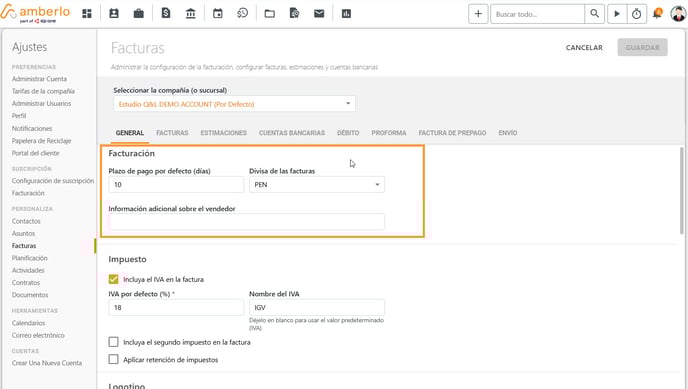 Cómo configurar los Ajustes Generales de Facturación_7