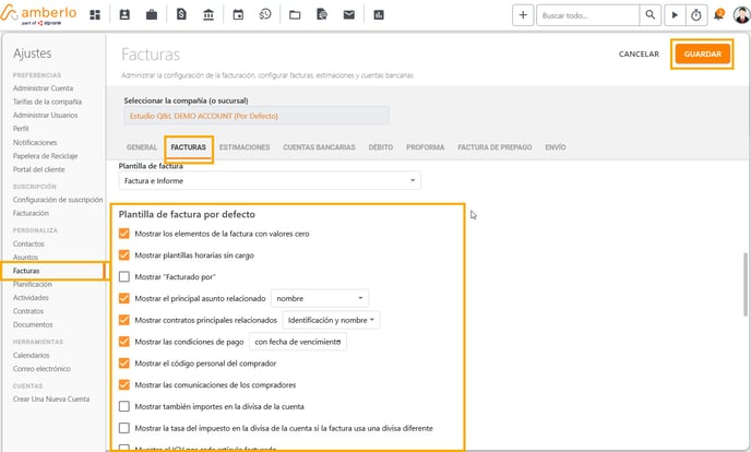 Cómo configurar los Ajustes Predeterminados de la Plantilla de Factura_1