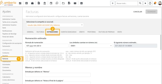 Cómo configurar los Ajustes de Estimaciones_1