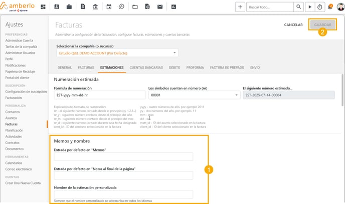 Cómo configurar los Ajustes de Estimaciones_3