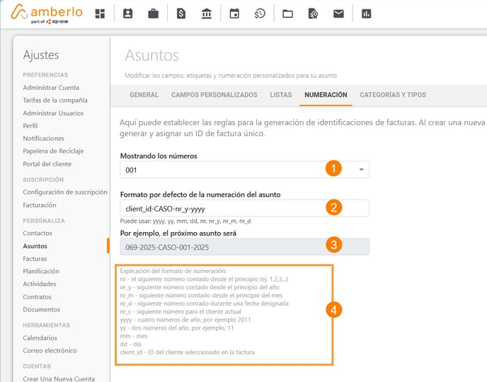 Cómo configurar los Ajustes de Numeración de Asuntos_1