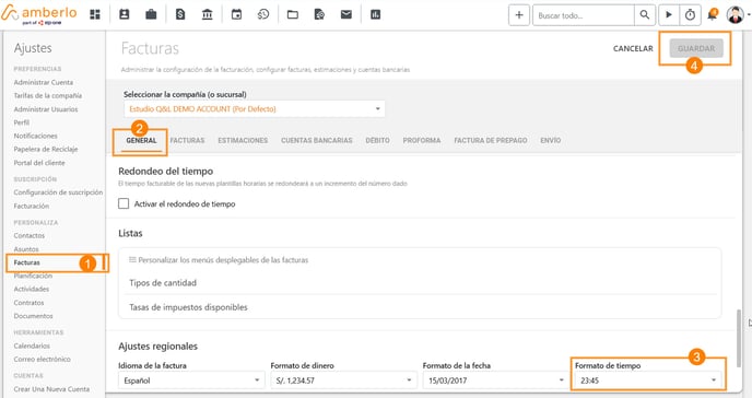 Cómo establecer el formato de hora predeterminado para las facturas_1