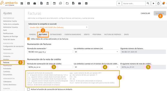 Cómo establecer la fórmula de numeración de Notas de Crédito_1
