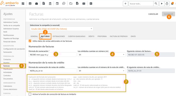 Cómo establecer la fórmula de numeración de facturas_1