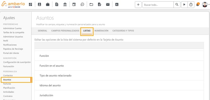 Cómo gestionar las listas desplegables de Asuntos_1