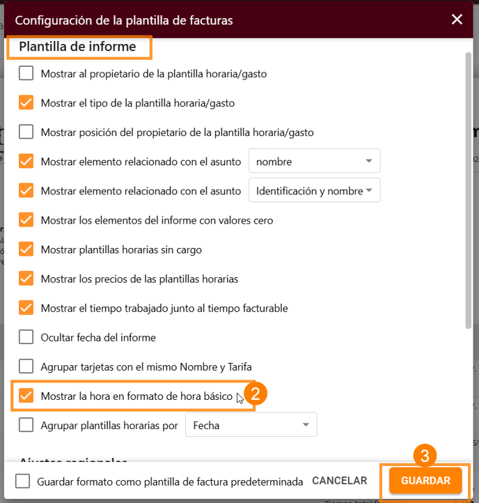 Cómo mostrar el tiempo en formato de hora básico en los informes de facturas_2