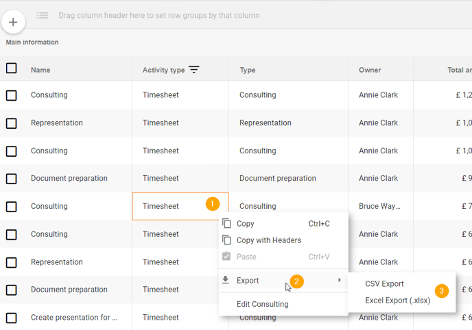 Table view - advanced data management 11