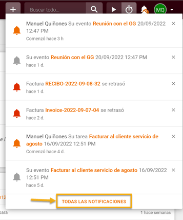 Todas las notificaciones
