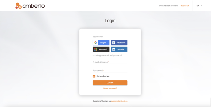 log in page